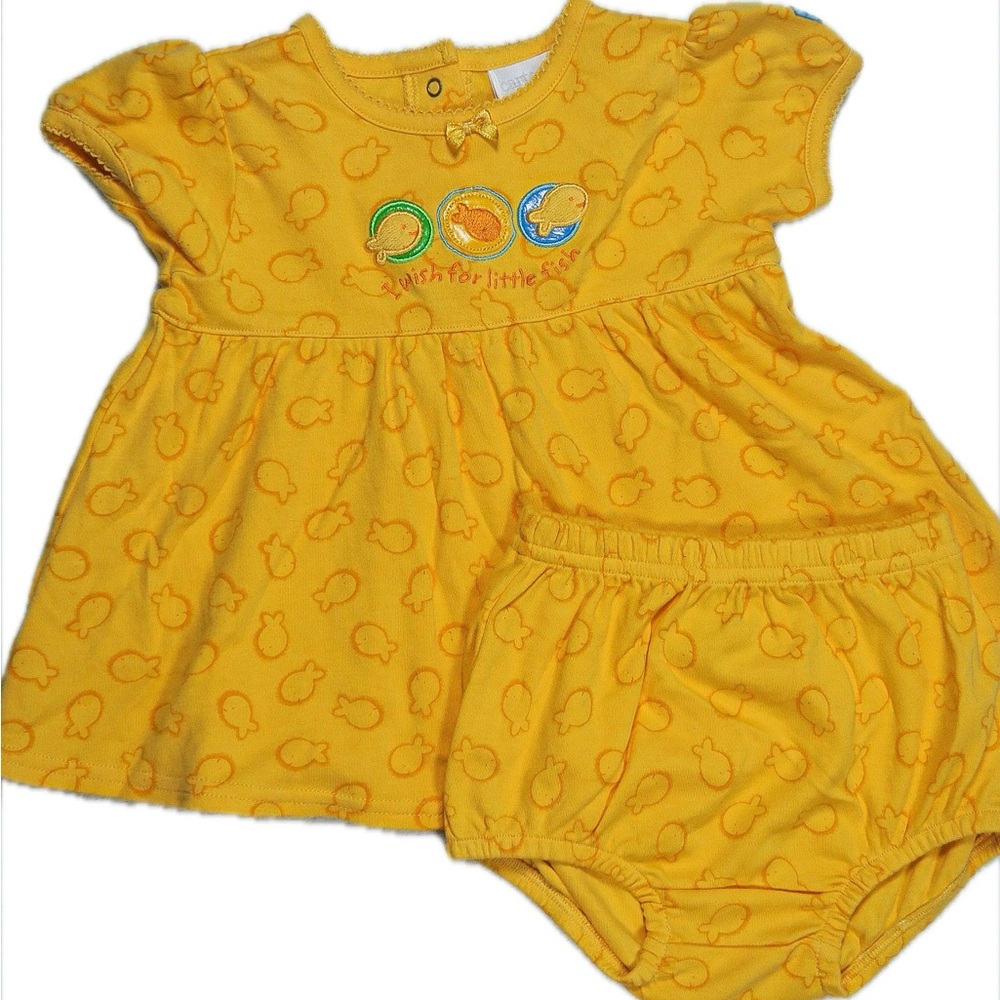 VINTAGE/Y2K Carters Goldfish Dress & Bloomers Size 3/6m